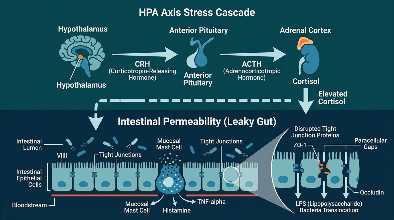Psychological Stress, Vagus Nerve Signaling, and Microbiome Permeability