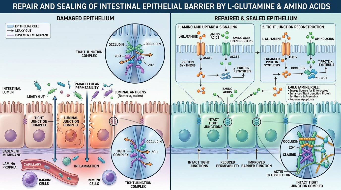 How Dietary Protein & Amino Acids Seal Your Gut Barrier: The Science of Tight Junction Repair